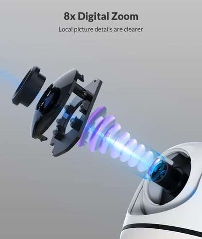 Indoor Camera, 1080P FHD 2.4Ghz Wifi Pet Camera, Home Camera for Pet/Baby, Dog Camera 2-Way Audio, Indoor Security Camera Night Vision, AI Human Detection, Cloud Storage/Tf Card, White