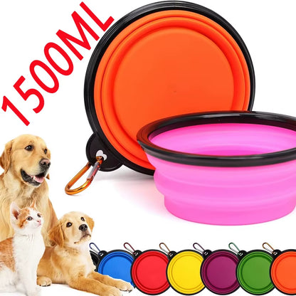 Pet Folding Silicone Bowl Large Outdoor Pet Travel Bowl Collapsible Dog Food Bowl Water Portable Puppy Food Container Feeder