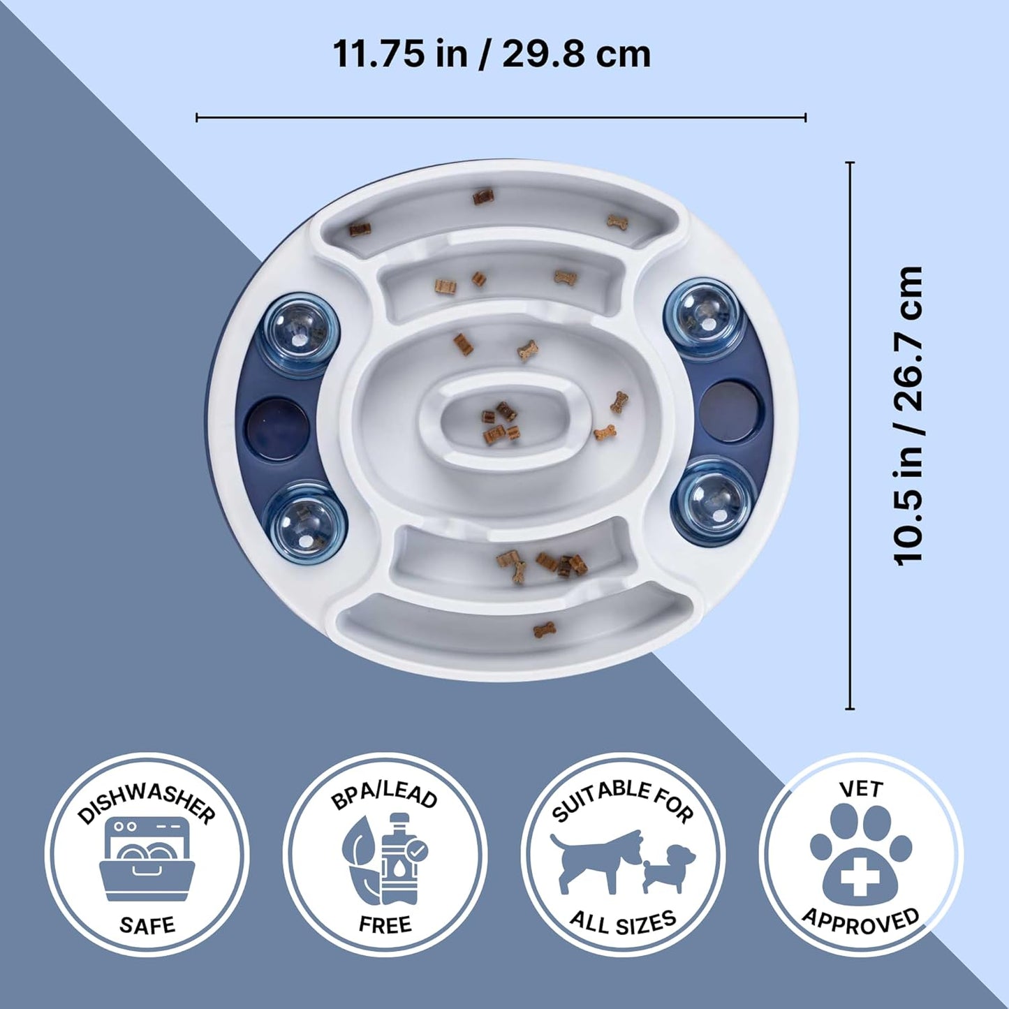 Slide & Feed Dog Activity Interactive Toy, Level 1 Food Puzzle Game, Brain Teasing Treat Dispenser, IQ and Mental Development Toy for Smart Dogs, Enrichment Toy for Boredom Busting