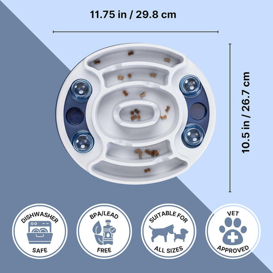 Slide & Feed Dog Activity Interactive Toy, Level 1 Food Puzzle Game, Brain Teasing Treat Dispenser, IQ and Mental Development Toy for Smart Dogs, Enrichment Toy for Boredom Busting