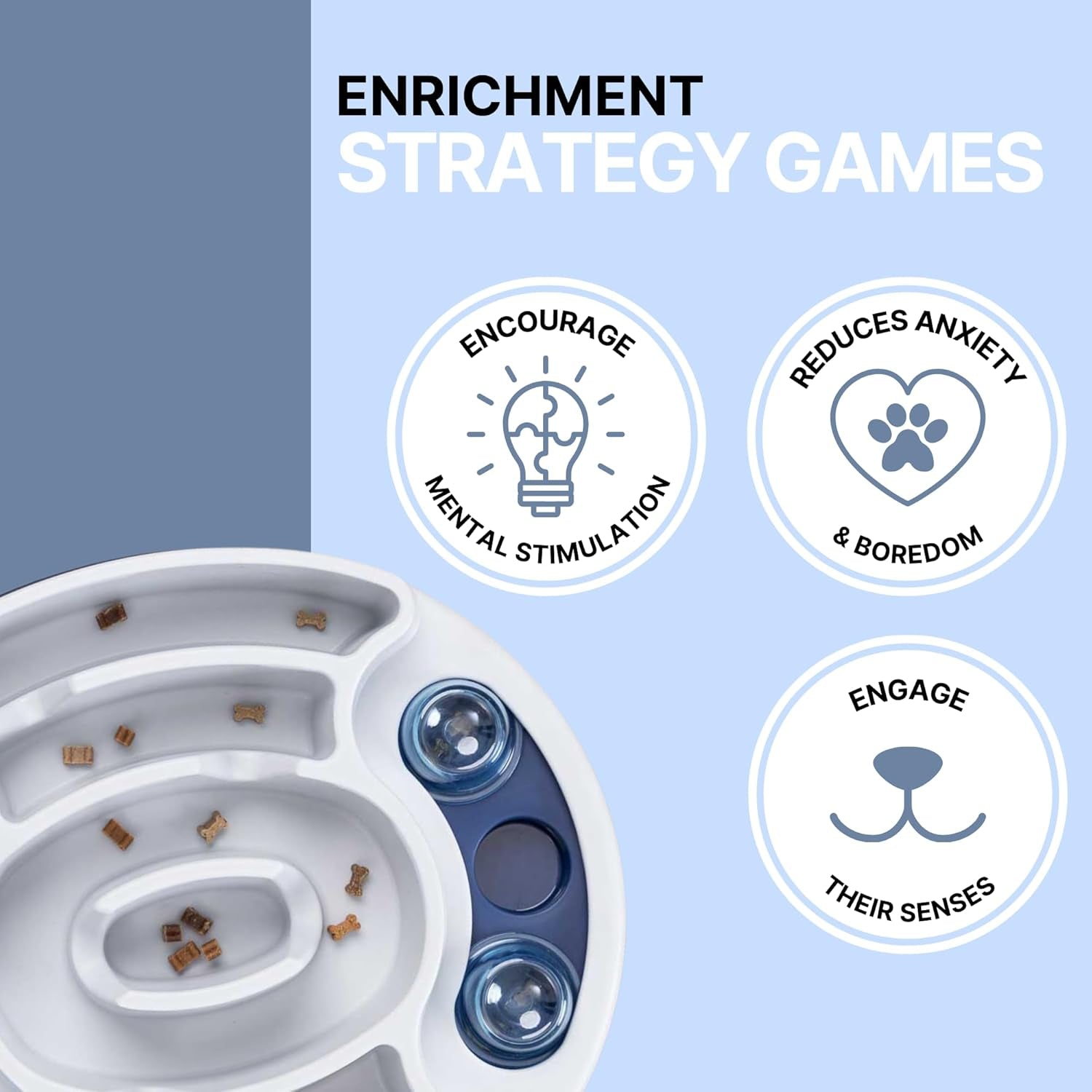 Slide & Feed Dog Activity Interactive Toy, Level 1 Food Puzzle Game, Brain Teasing Treat Dispenser, IQ and Mental Development Toy for Smart Dogs, Enrichment Toy for Boredom Busting